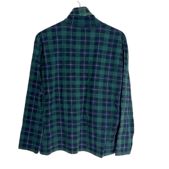 L.L. bean green plaid pullover long sleeves top ladies size large turtle neck - Picture 8 of 8